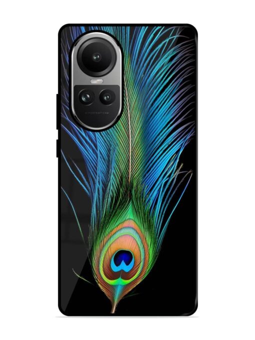 Peacock Feather Glossy Metal TPU Phone Cover for Oppo Reno 10 (5G)