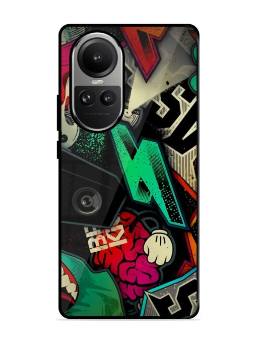 Graffiti Art Glossy Metal Phone Cover for Oppo Reno 10 (5G) Zapvi