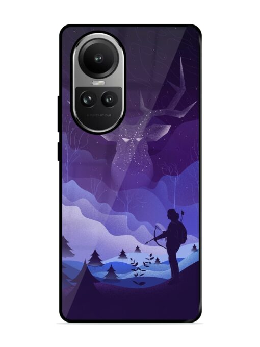 Deer Forest River Glossy Metal Phone Cover for Oppo Reno 10 (5G) Zapvi