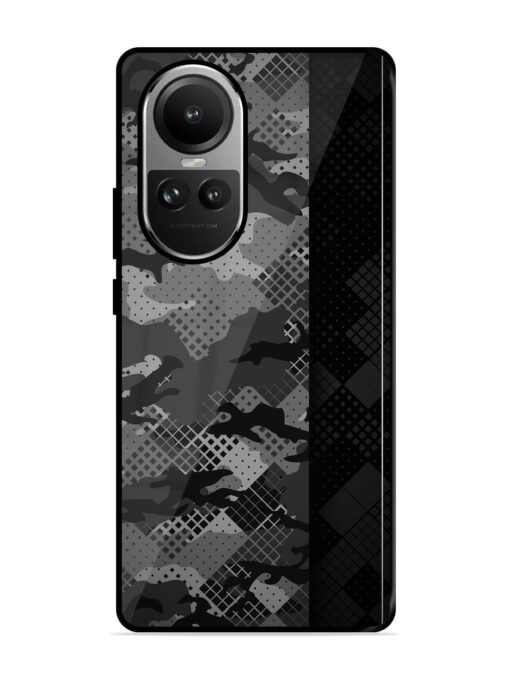 Dark Camouflage Glossy Metal Phone Cover for Oppo Reno 10 (5G) Zapvi