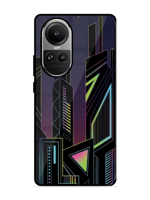 Neon Dreamscape Glossy Metal Phone Cover for Oppo Reno 10 (5G) Zapvi