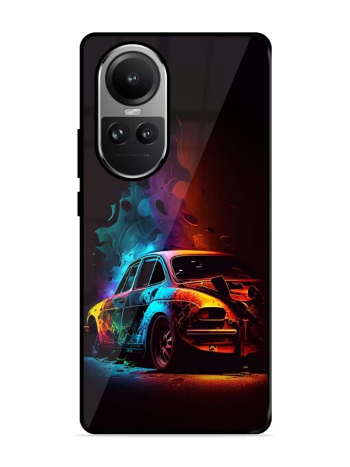 High Classic Car Art Glossy Metal Phone Cover for Oppo Reno 10 (5G) Zapvi