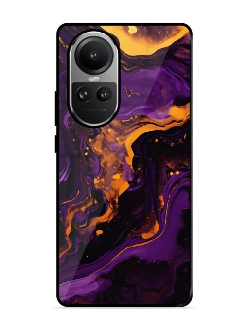 Painting Of A Purple Glossy Metal Phone Cover for Oppo Reno 10 (5G) Zapvi