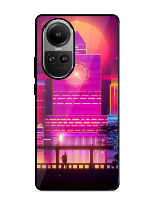 Clock Tower Glossy Metal TPU Phone Cover for Oppo Reno 10 Pro (5G)