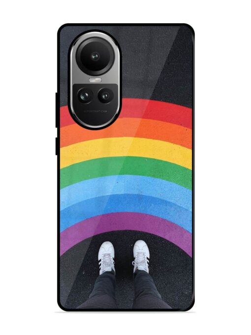 Legs Rainbow Glossy Metal TPU Phone Cover for Oppo Reno 10 Pro (5G)