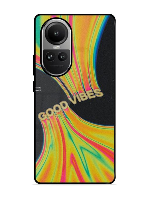 Good Vibes Glossy Metal Phone Cover for Oppo Reno 10 Pro (5G) Zapvi