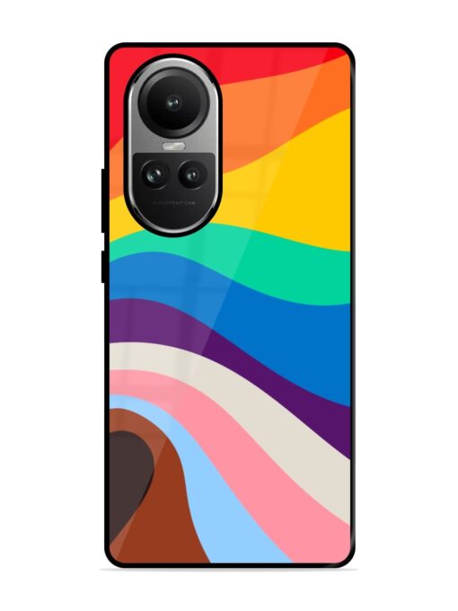 Minimal Pride Art Glossy Metal Phone Cover for Oppo Reno 10 Pro (5G) Zapvi