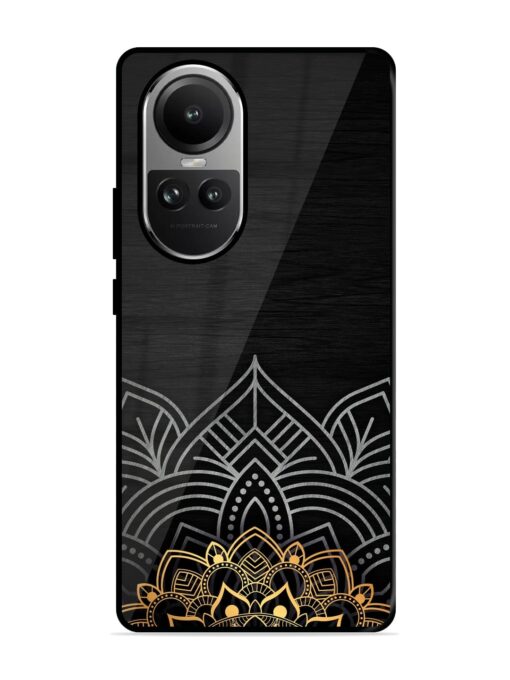 Decorative Golden Pattern Glossy Metal Phone Cover for Oppo Reno 10 Pro (5G) Zapvi