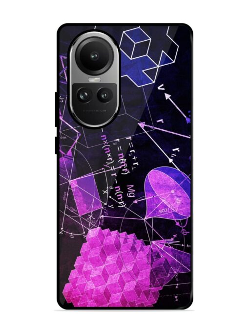 Math Physics Formula Art Glossy Metal Phone Cover for Oppo Reno 10 Pro (5G) Zapvi