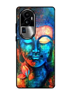 Buddha Painting Glossy Metal Phone Cover for Oppo Reno 10 Pro Plus (5G)