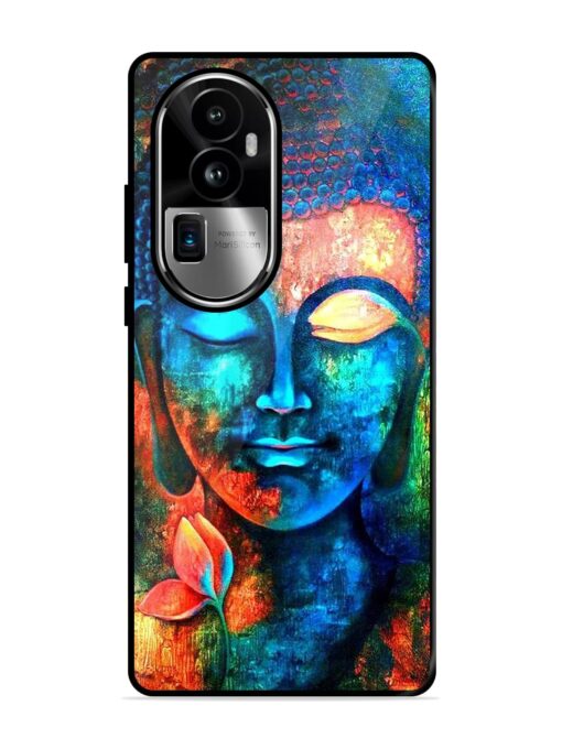 Buddha Painting Glossy Metal Phone Cover for Oppo Reno 10 Pro Plus (5G)