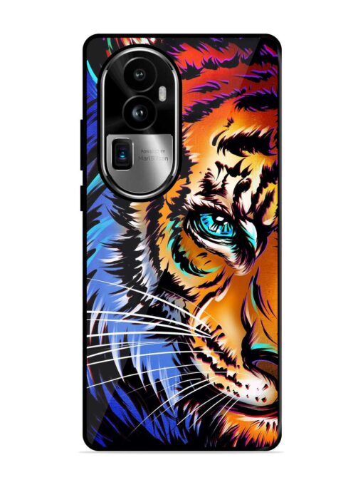 Colorful Lion Art Glossy Metal Phone Cover for Oppo Reno 10 Pro Plus (5G) Zapvi