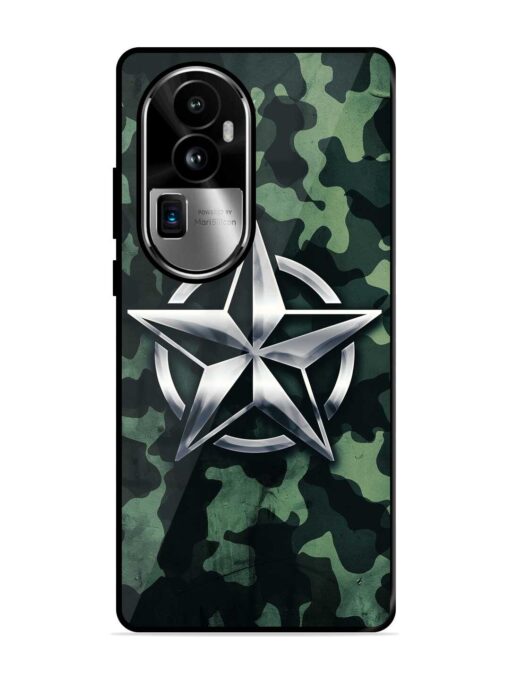 Indian Army Star Design Glossy Metal Phone Cover for Oppo Reno 10 Pro Plus (5G) Zapvi