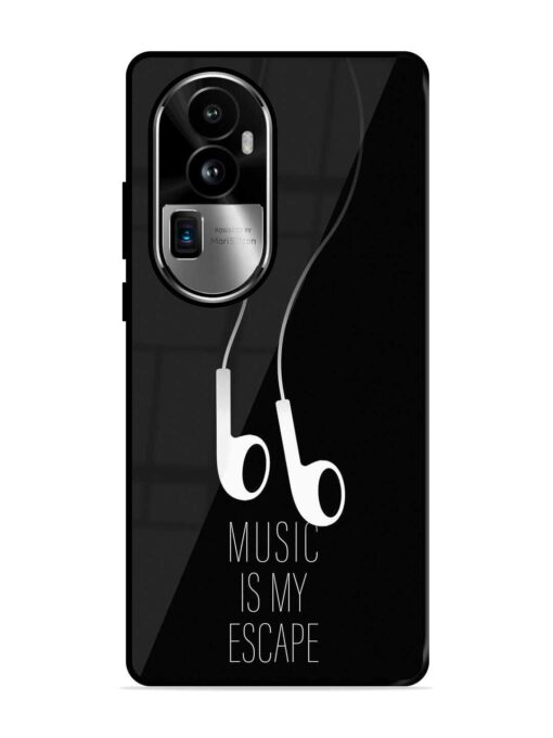 Music Is My Escape Glossy Metal Phone Cover for Oppo Reno 10 Pro Plus (5G) Zapvi