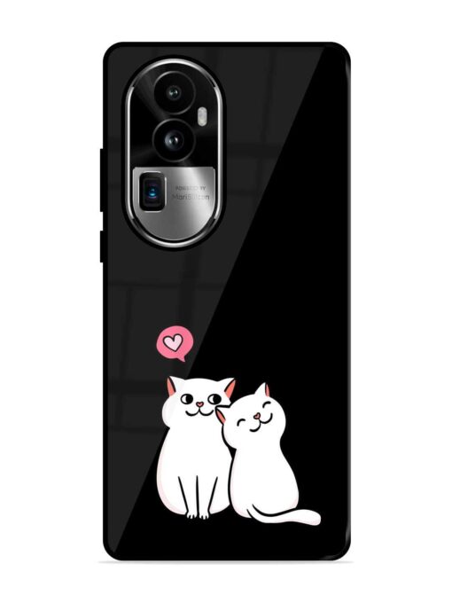 Cat Love Glossy Metal Phone Cover for Oppo Reno 10 Pro Plus (5G) Zapvi