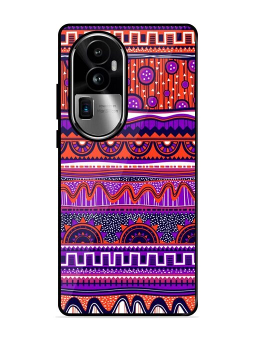 Ethnic Seamless Pattern Glossy Metal TPU Phone Cover for Oppo Reno 10 Pro Plus (5G) Zapvi