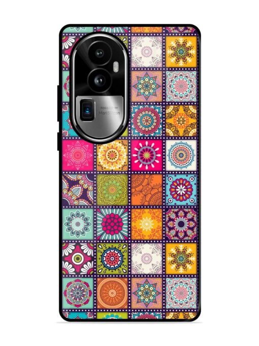 Seamless Pattern Vintage Glossy Metal Phone Cover for Oppo Reno 10 Pro Plus (5G) Zapvi