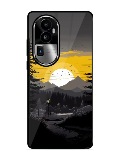 Sunset Vector Glossy Metal Phone Cover for Oppo Reno 10 Pro Plus (5G) Zapvi