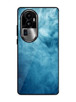 Blue Smoke Art Glossy Metal Phone Cover for Oppo Reno 10 Pro Plus (5G)