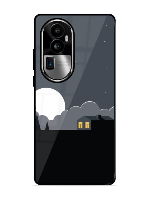 Full Moon Vector Art Glossy Metal Phone Cover for Oppo Reno 10 Pro Plus (5G) Zapvi