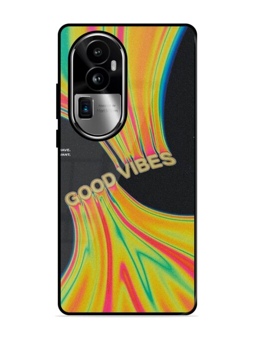 Good Vibes Glossy Metal Phone Cover for Oppo Reno 10 Pro Plus (5G)