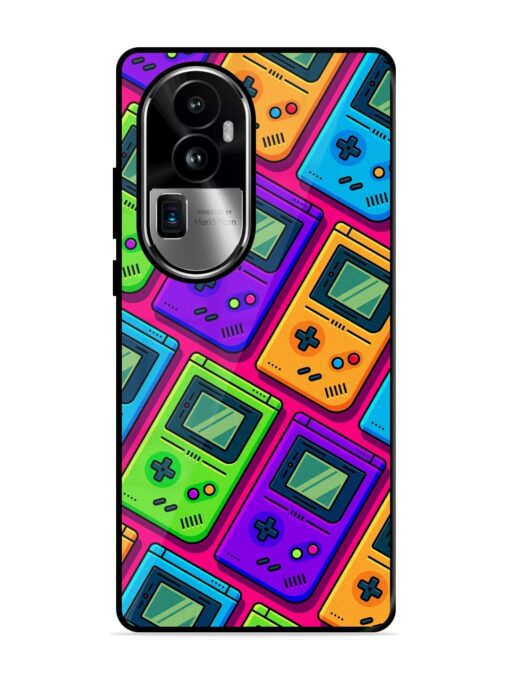 Game Seamless Pattern Glossy Metal Phone Cover for Oppo Reno 10 Pro Plus (5G) Zapvi