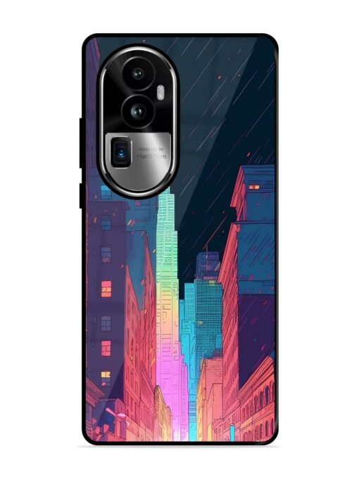 Minimal City Art Glossy Metal Phone Cover for Oppo Reno 10 Pro Plus (5G) Zapvi