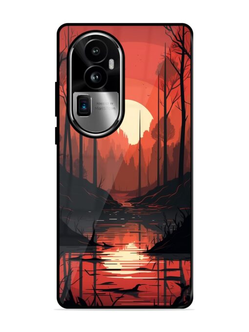 Natural Landscape Glossy Metal Phone Cover for Oppo Reno 10 Pro Plus (5G)