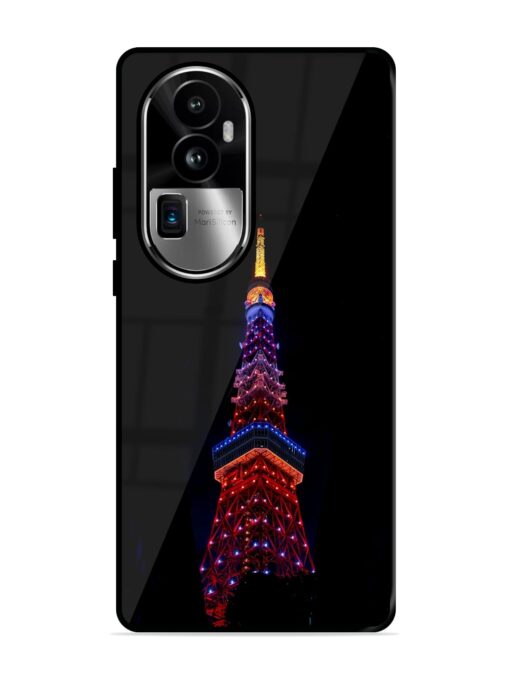 Eiffel Tower Night View Glossy Metal Phone Cover for Oppo Reno 10 Pro Plus (5G)