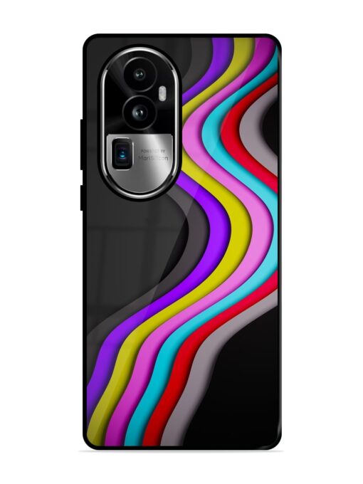 Liquid Blue Abstract Glossy Metal Phone Cover for Oppo Reno 10 Pro Plus (5G)