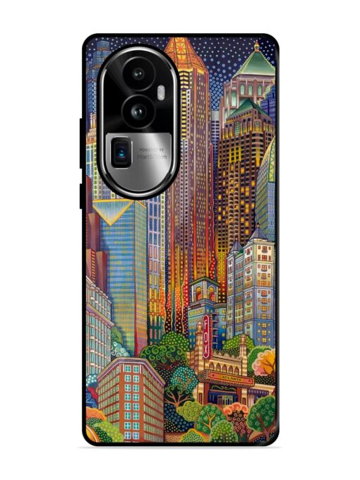 Cityscapes Art Glossy Metal Phone Cover for Oppo Reno 10 Pro Plus (5G) Zapvi