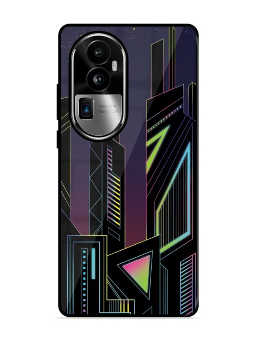 Neon Dreamscape Glossy Metal Phone Cover for Oppo Reno 10 Pro Plus (5G)