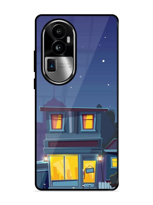 Vector Night House Glossy Metal Phone Cover for Oppo Reno 10 Pro Plus (5G)