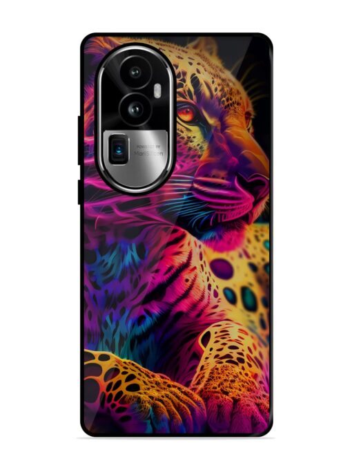 Leopard Art Glossy Metal Phone Cover for Oppo Reno 10 Pro Plus (5G) Zapvi