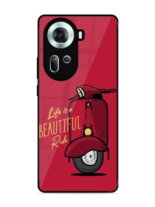 Life Is Beautiful Rides Glossy Metal Phone Cover for Oppo Reno 11 (5G) Zapvi