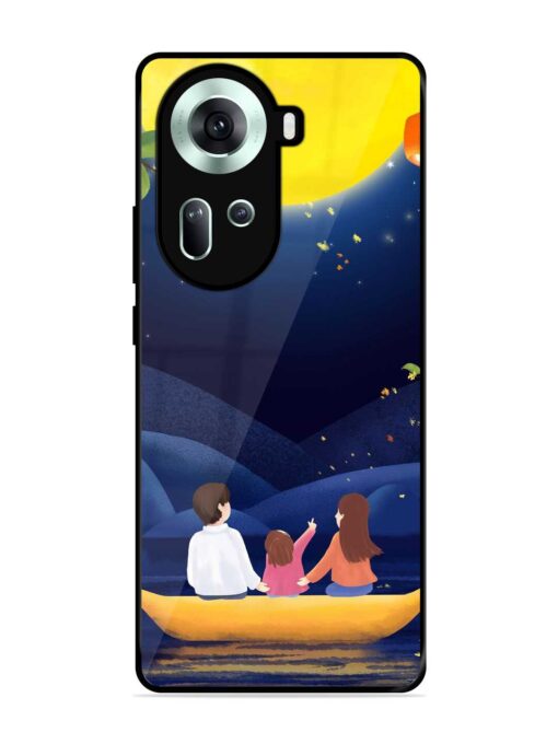 Happy Family And Beautiful View Glossy Metal Phone Cover for Oppo Reno 11 (5G) Zapvi