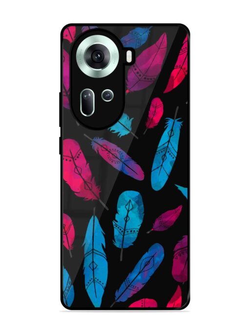 Feather Art Glossy Metal Phone Cover for Oppo Reno 11 (5G) Zapvi