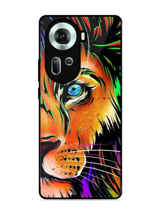 Colorful Lion Design Glossy Metal TPU Phone Cover for Oppo Reno 11 (5G) Zapvi