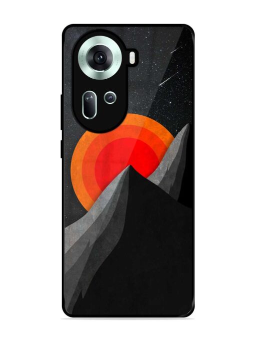 Black Mountain Glossy Metal Phone Cover for Oppo Reno 11 (5G) Zapvi