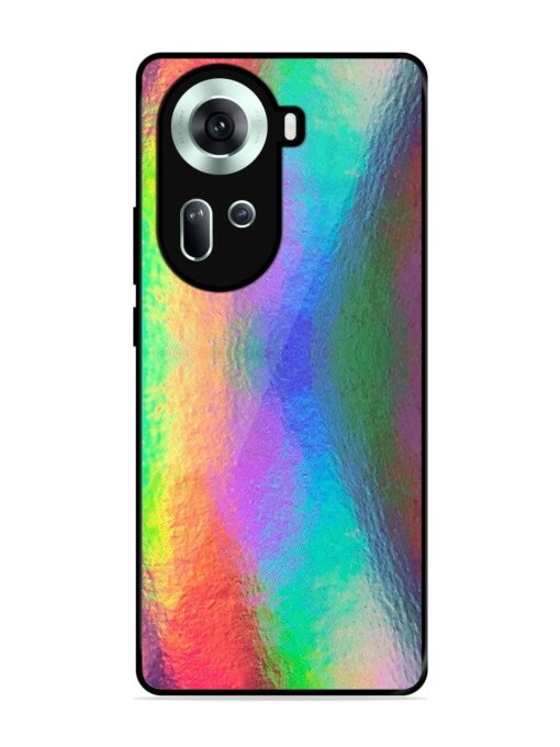 Colorful Holographic Background Glossy Metal TPU Phone Cover for Oppo Reno 11 (5G)