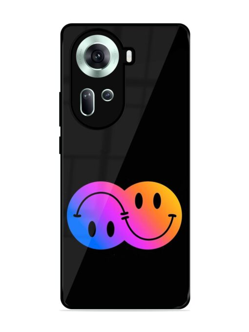 Gradient Smile Art Glossy Metal TPU Phone Cover for Oppo Reno 11 (5G) Zapvi