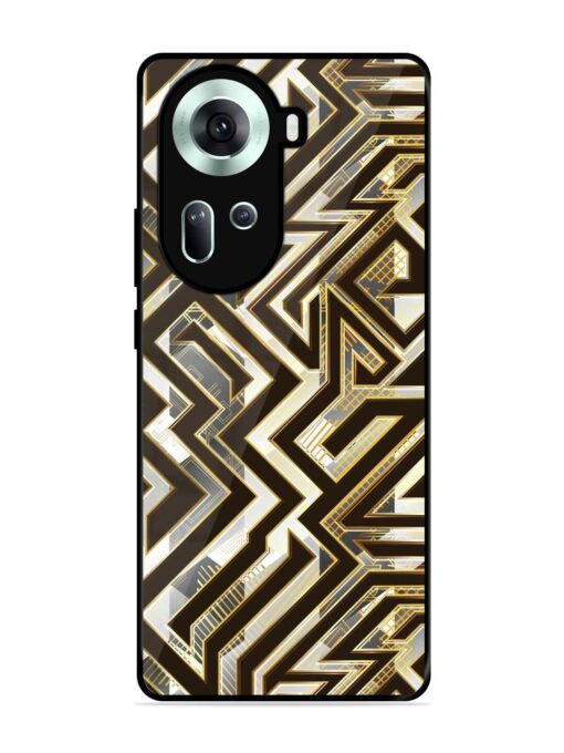 Technology Geometric Seamless Glossy Metal Phone Cover for Oppo Reno 11 (5G) Zapvi