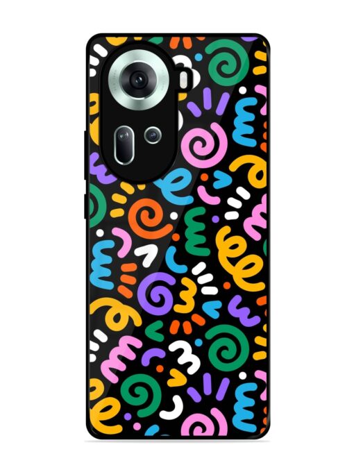 Colorful Seamless Vector Glossy Metal Phone Cover for Oppo Reno 11 (5G) Zapvi