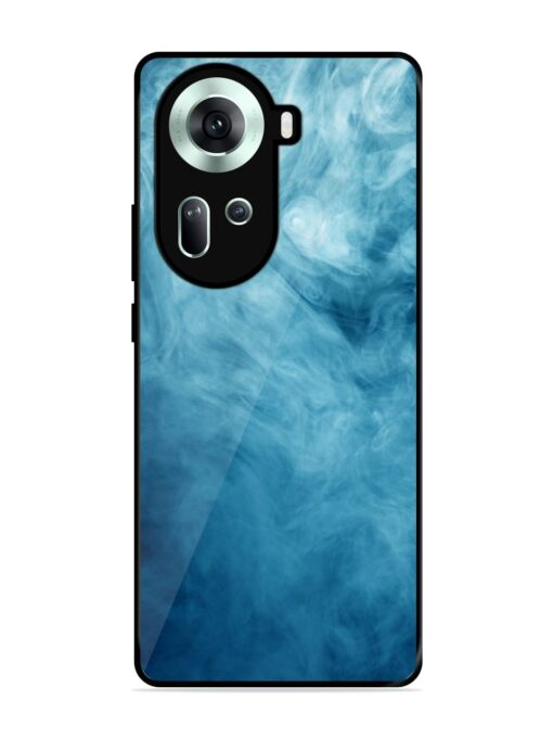 Blue Smoke Art Glossy Metal Phone Cover for Oppo Reno 11 (5G) Zapvi