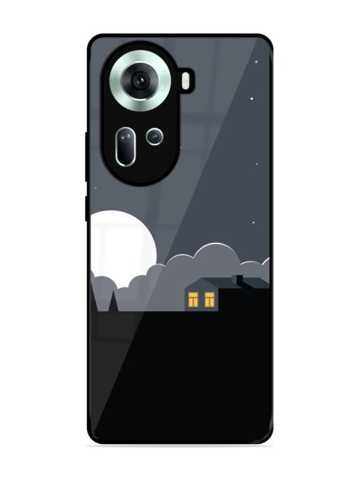 Full Moon Vector Art Glossy Metal Phone Cover for Oppo Reno 11 (5G) Zapvi