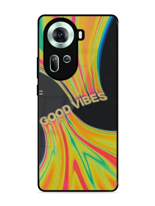 Good Vibes Glossy Metal Phone Cover for Oppo Reno 11 (5G) Zapvi