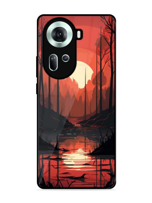 Natural Landscape Glossy Metal Phone Cover for Oppo Reno 11 (5G)