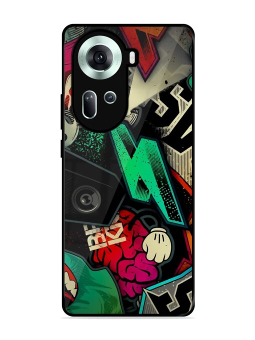 Graffiti Art Glossy Metal Phone Cover for Oppo Reno 11 (5G) Zapvi