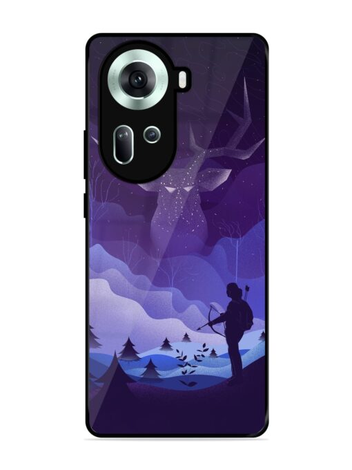 Deer Forest River Glossy Metal Phone Cover for Oppo Reno 11 (5G) Zapvi