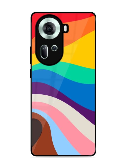 Minimal Pride Art Glossy Metal Phone Cover for Oppo Reno 11 (5G) Zapvi